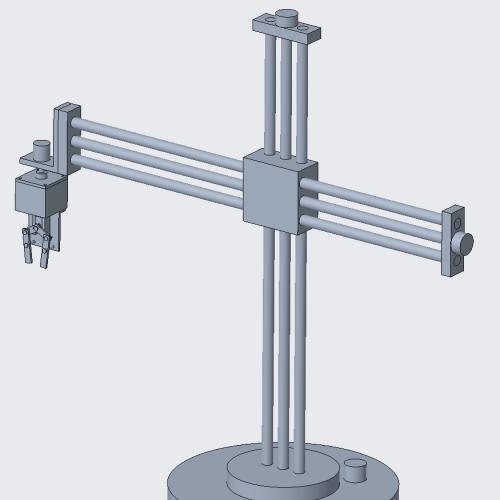 搬运机械手设计【三自由度圆柱坐标型】【论文说明书+二维图CAD+三维图Creo+PPT】三轴机械手 三自由度机械手