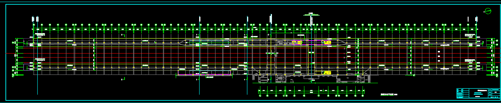 火车站钢桁架旅客天桥建筑结构施工图 天正 CAD