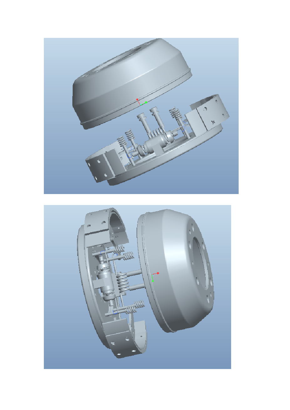 解放牌中型货车后轮鼓式制动器部分PROE三维图绘制