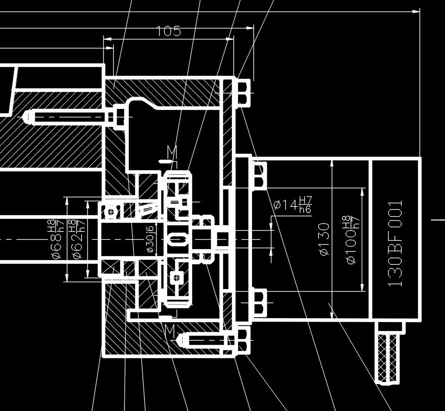 X52K数控铣床改造纵向进给机构CAD装配图