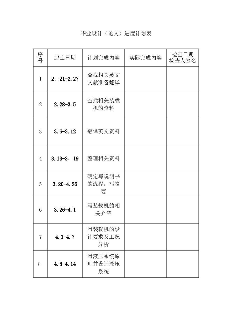 ZL50轮胎式装载机液压系统设计（设计说明书+CAD图纸+开题报告+外文翻译）