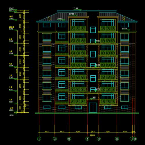 【7层】2000平米七层框架住宅施工组织设计及工程量清单（含建筑、结构图，平面图，网络图）