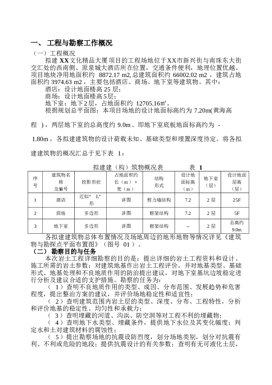 某影剧院-文化精品大厦-勘察报告