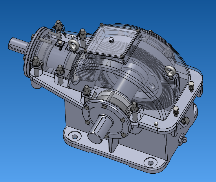 一级圆锥减速器【CAD装配图+SW三维图】