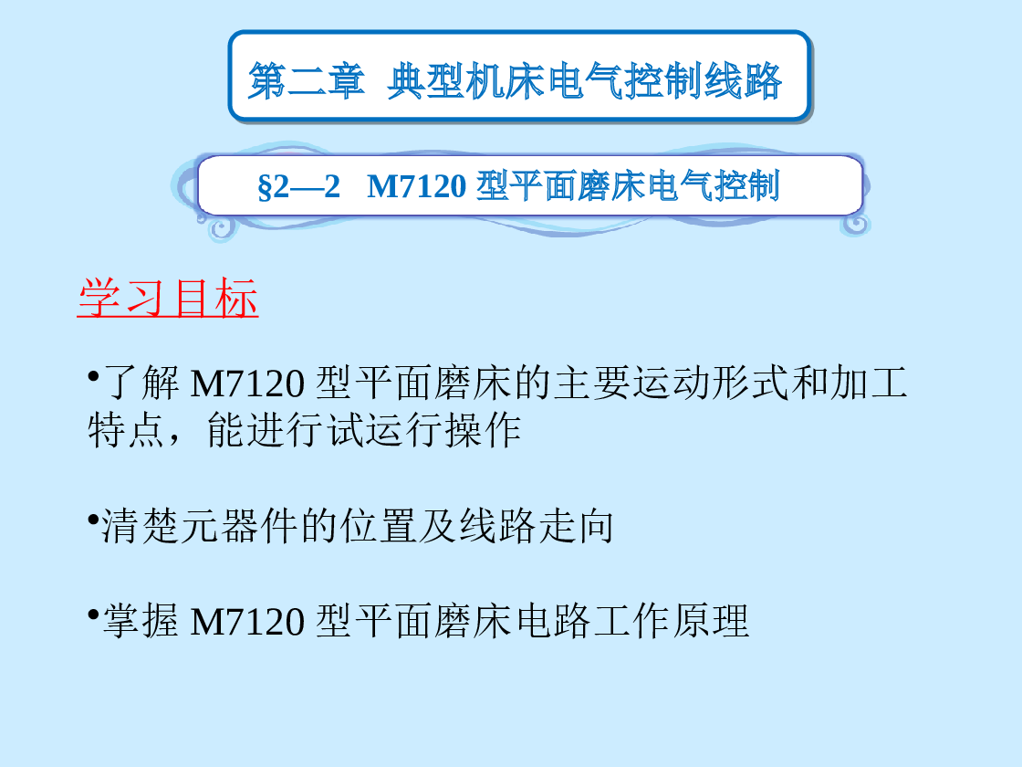 M7120型平面磨床电气控制PPT——23页