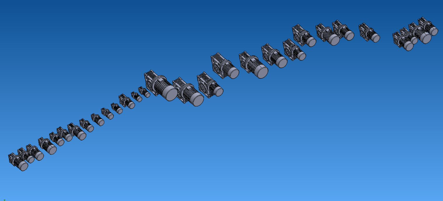 RV系列涡轮减速机模型 共29种规格【Solidworks+step]