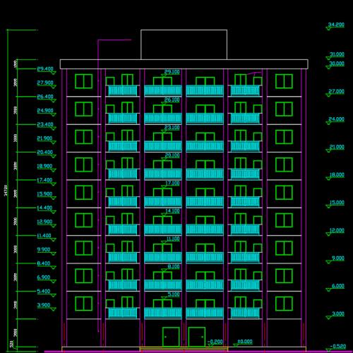 【10层】框剪结构住宅楼全套设计（含设计计算书191页，建筑图，结构图）——广州