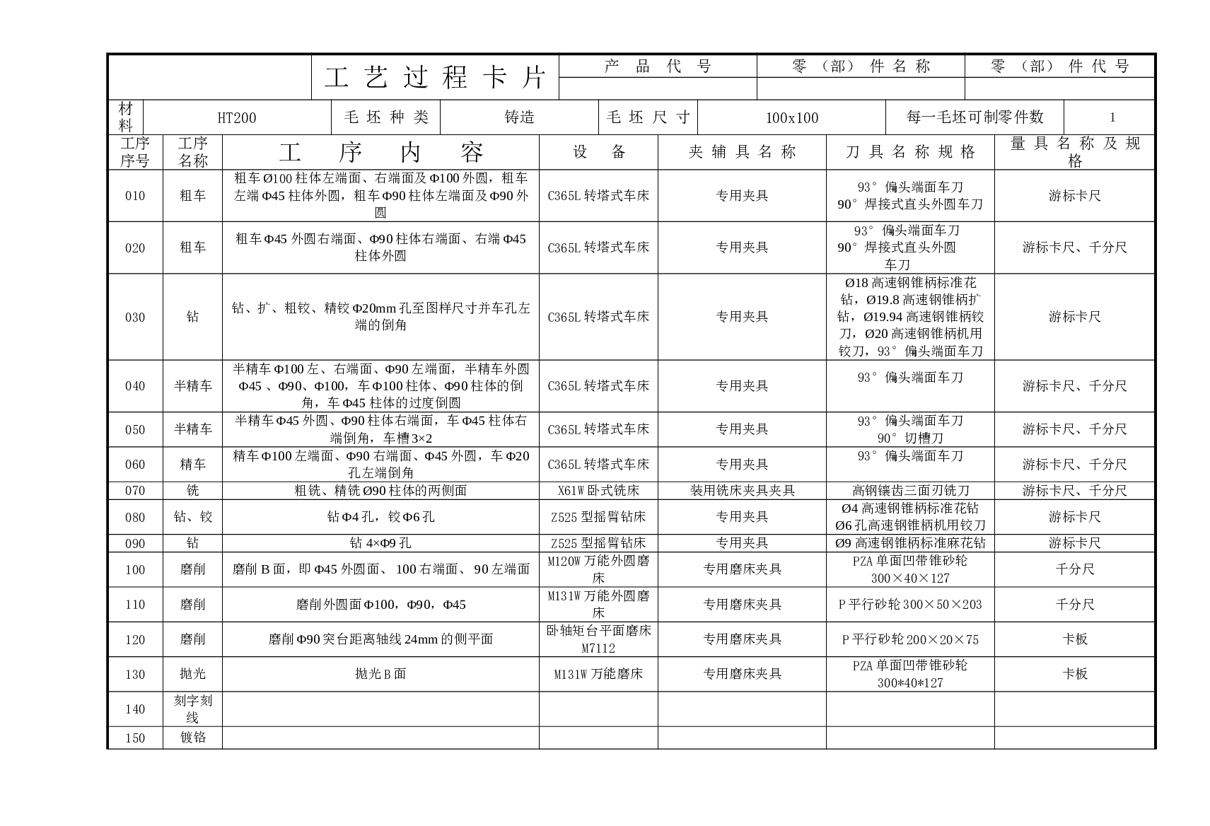 法兰盘831004加工工艺及钻4XΦ9孔夹具设计（说明书+CAD图纸+三维图+工序卡+过程卡）