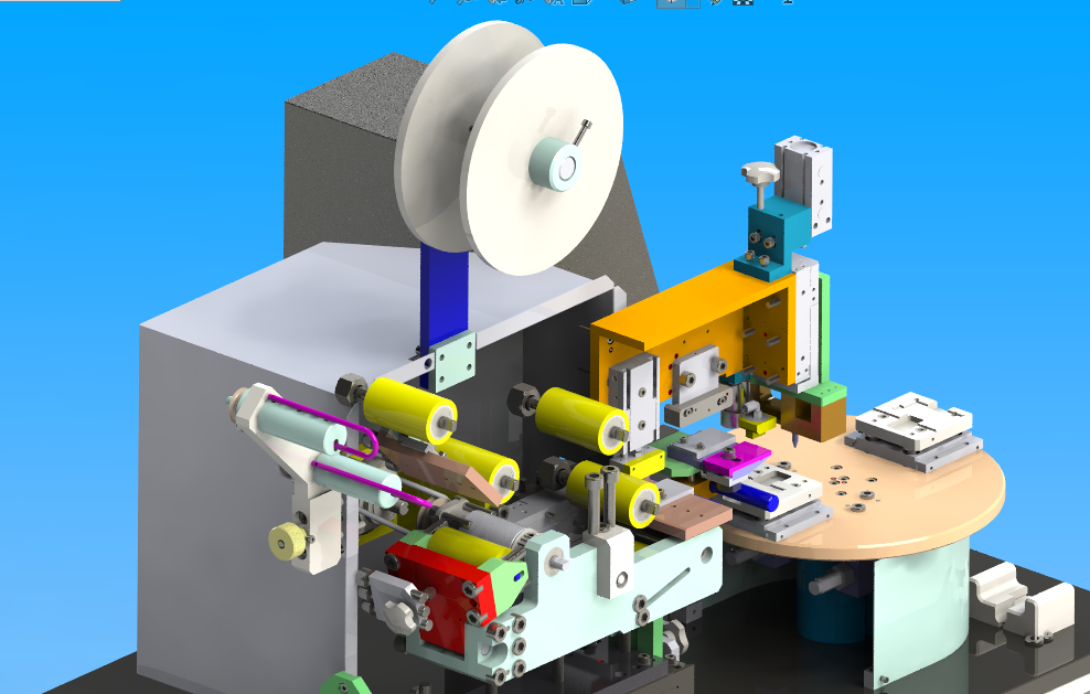 自动贴膜机3D数模图纸 Solidworks设计