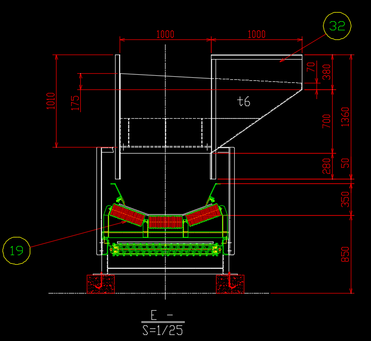 多进料口废料分拣皮带机详细结构图