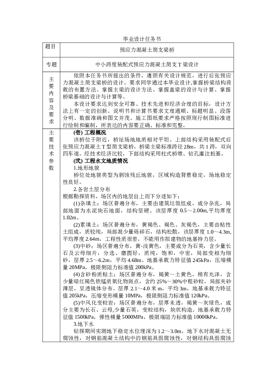 双向四车道预应力混凝土简支梁桥设计