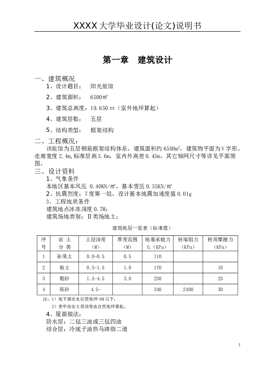 【5层】6500平米五层旅馆毕业设计