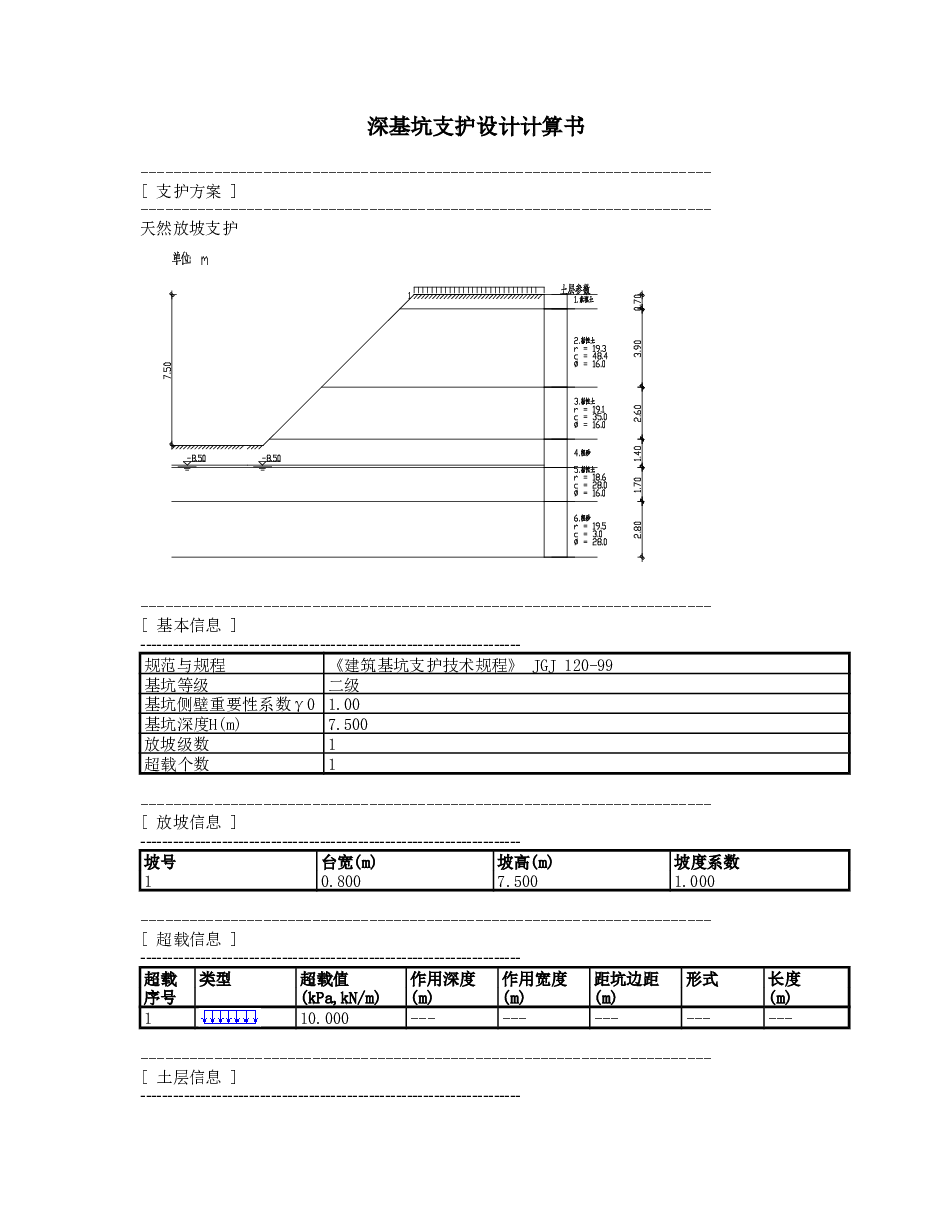 某工程基坑护坡、降水工程施工组织设计、计算书和图纸