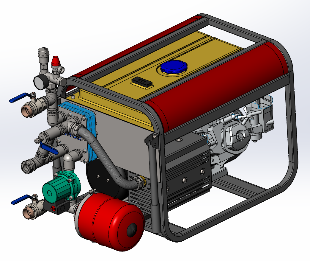 柴油发电机3D模型图纸 Solidworks设计