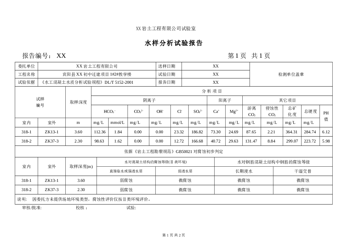 某初中迁建项目1#2#教学楼勘察报告