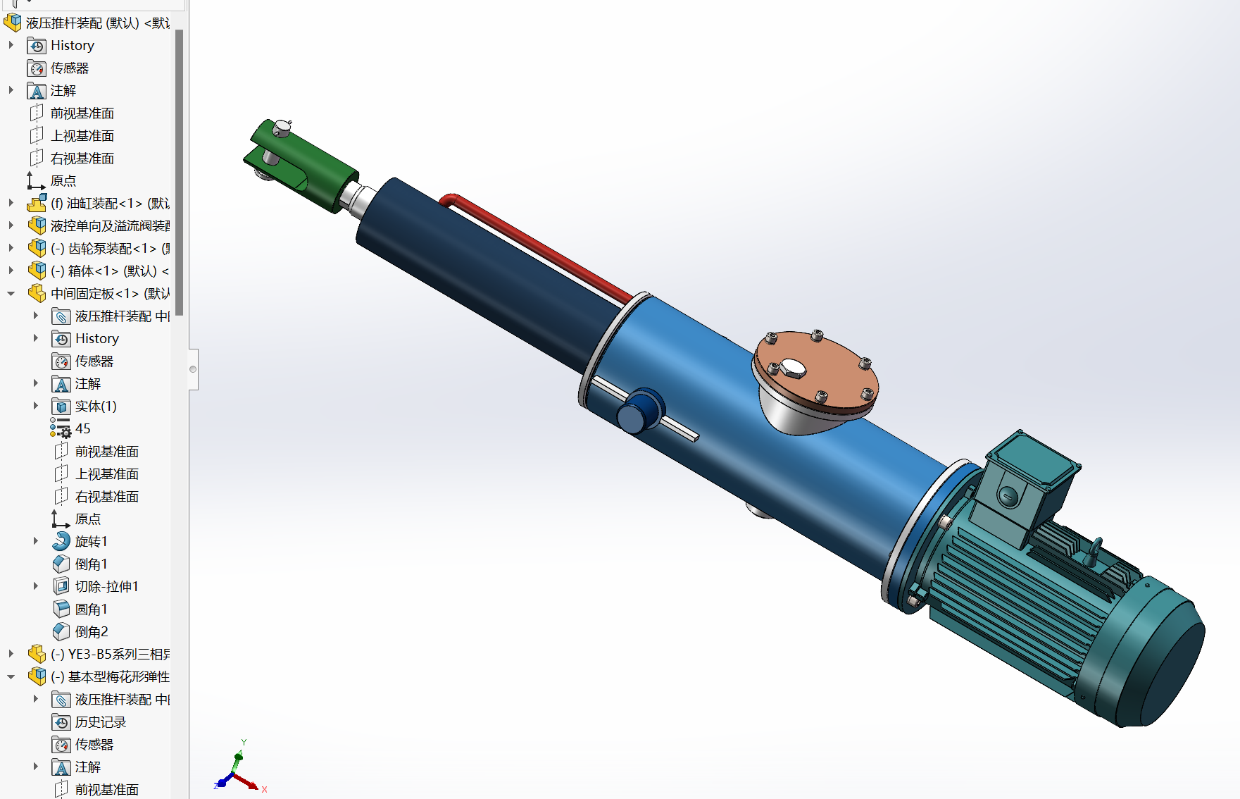 电液推杆SOLIDWORKS三维