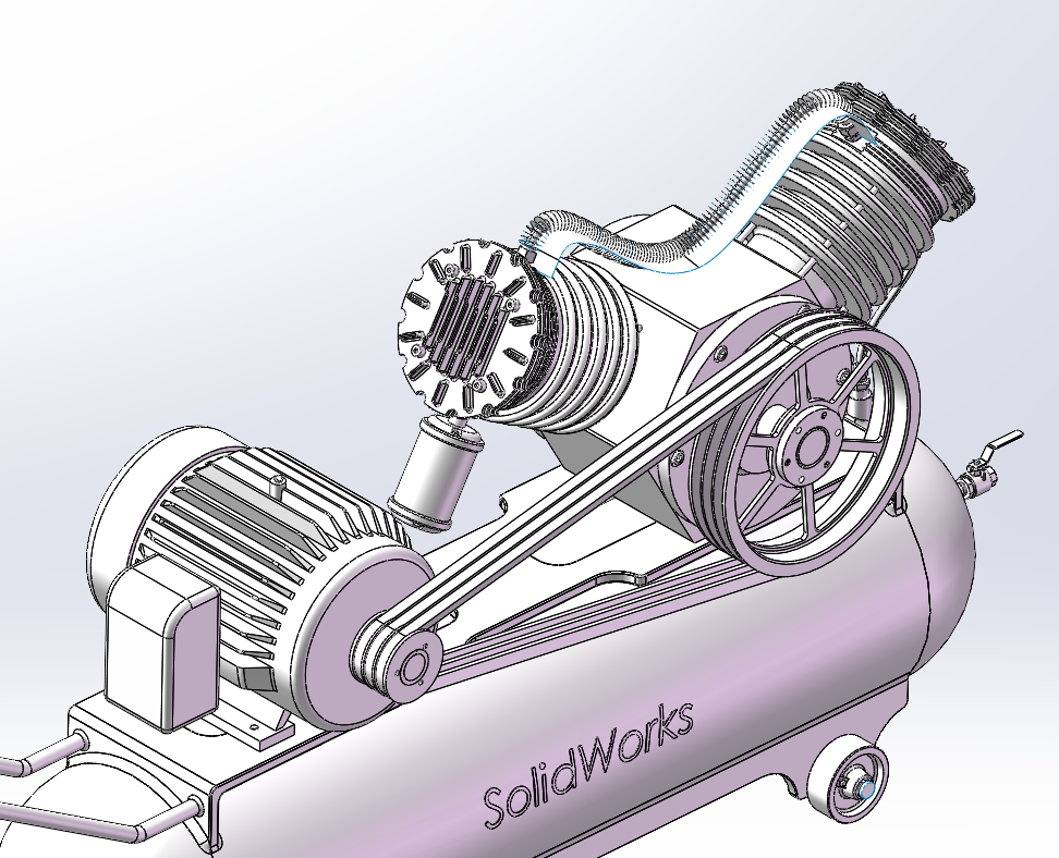 双向往复式空气压缩机SOLIDWORKS模型