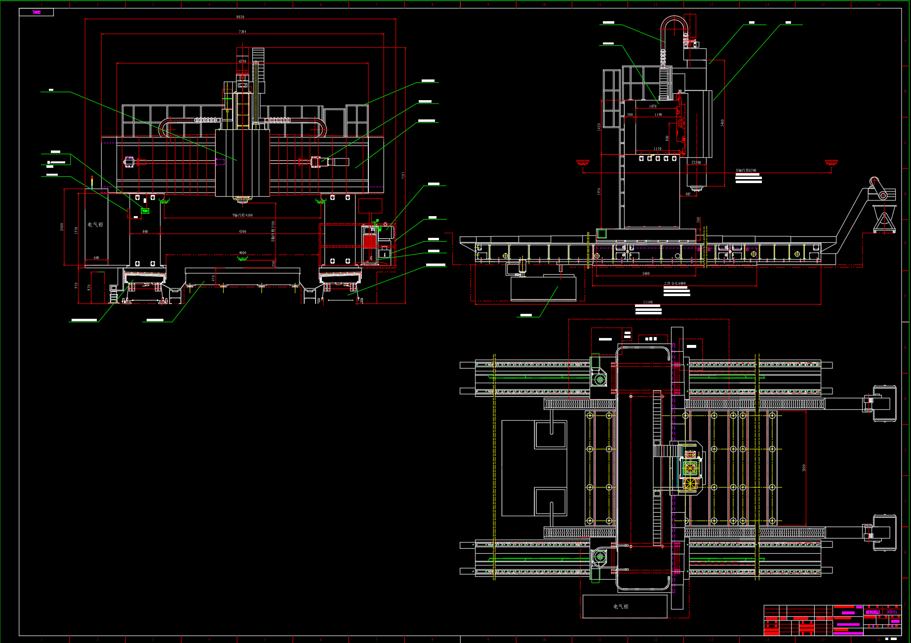 GMC300X60龙门移动加工中心CAD图纸