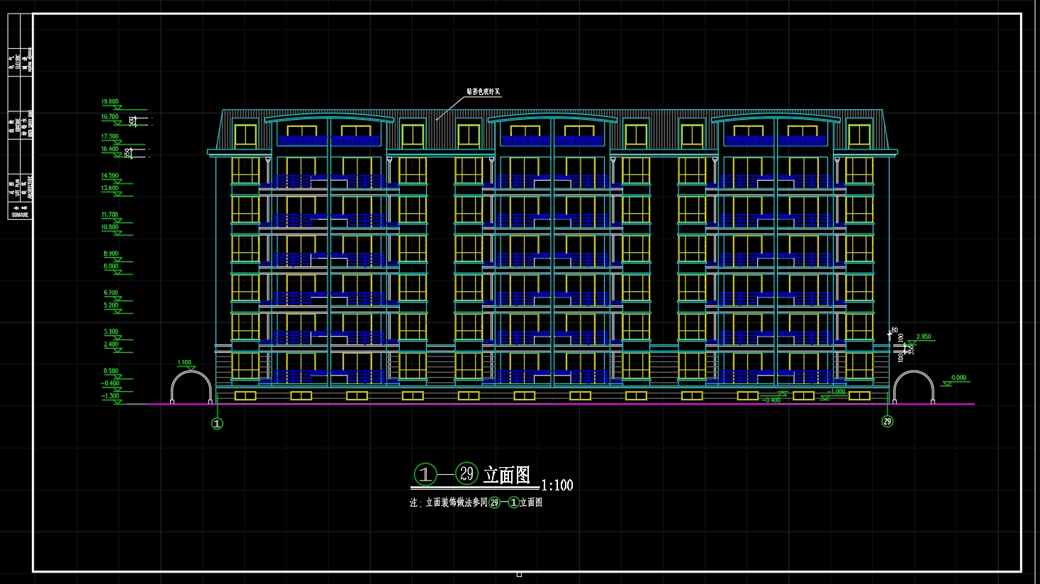 江苏省南京市XX花园住宅楼-建施CAD图纸