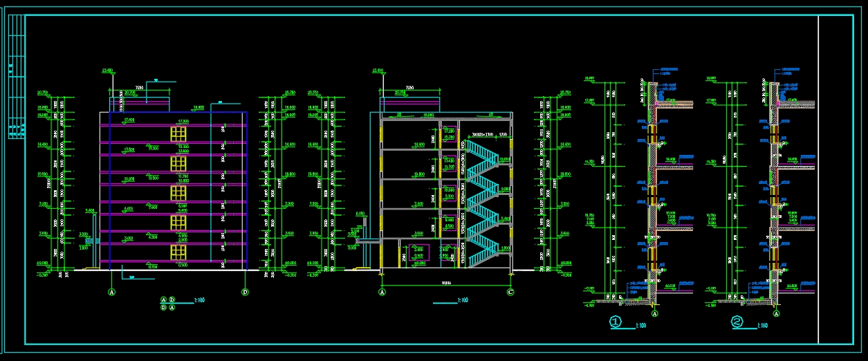 新疆XX服装公司职工宿舍1#楼CAD图纸