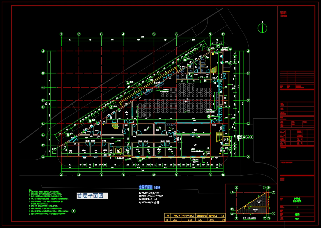 江门XX中学食堂CAD图纸