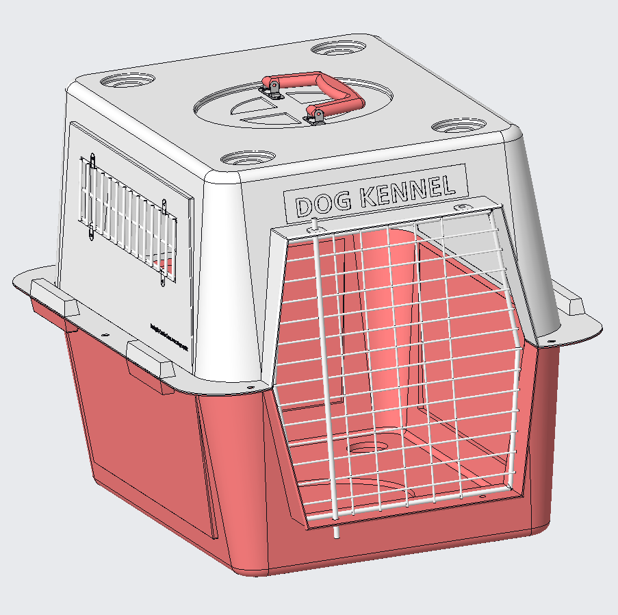 宠物狗手提笼子stp三维图