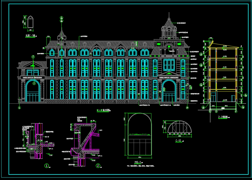 5层3225.74平 六安市XX办公楼建筑+结构图
