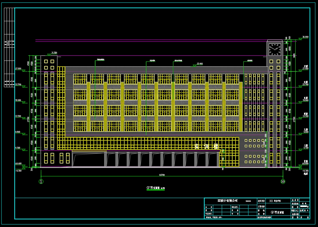 6层 6486.2平广东XX职业学院 建筑+结构