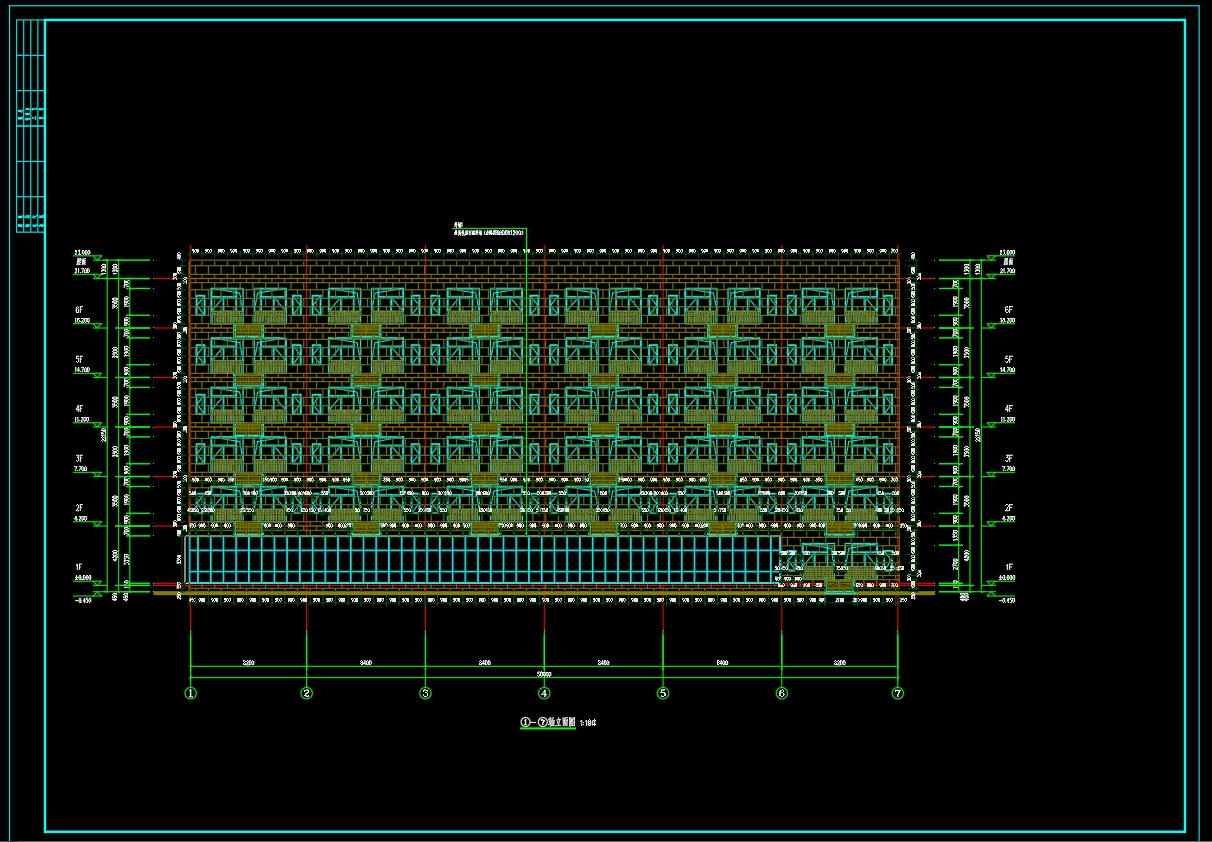 6层6028.8平 湛江市XX驾校宿舍楼建筑+结构图