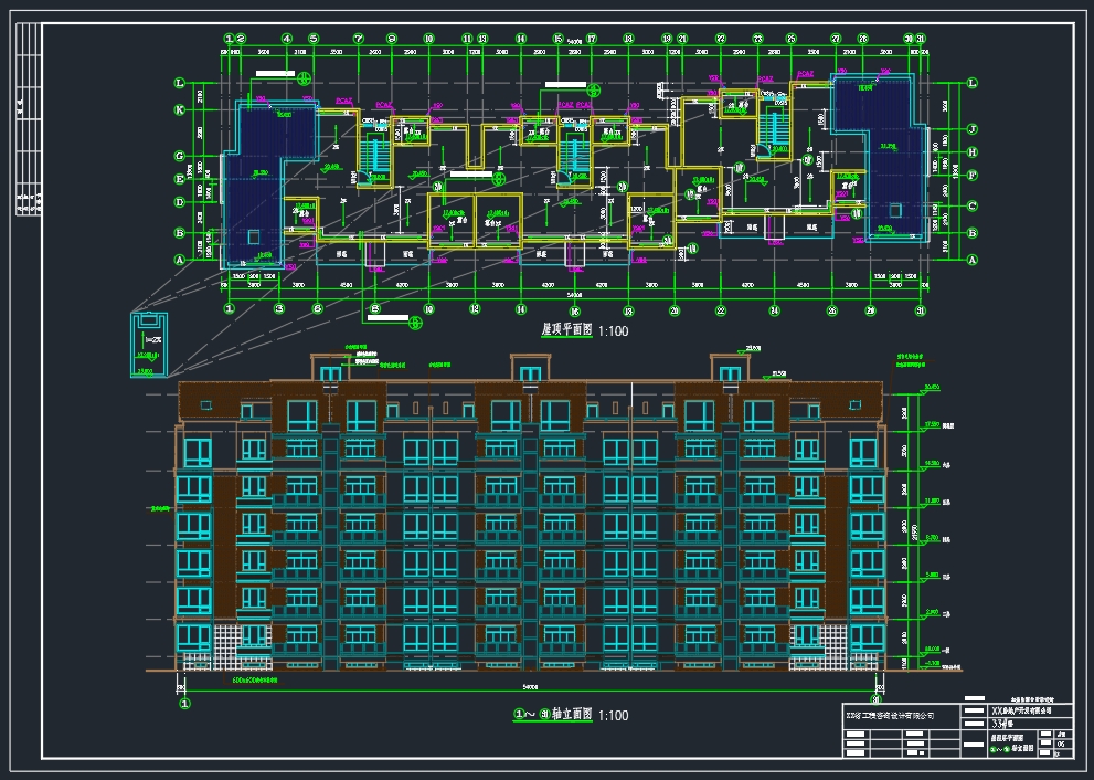 6层4378.6平上饶市XX住宅楼 建筑+结构图