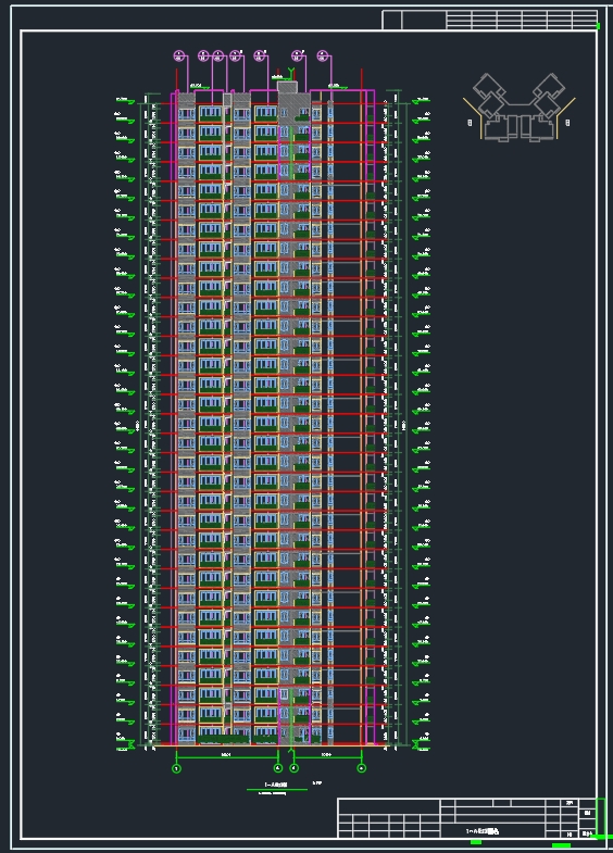 地上33层下1层 21958.01平防城XX楼 建筑+结构
