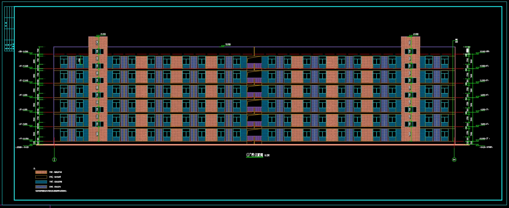 6层9056.4平湛江市XX宿舍楼 建筑+结构图