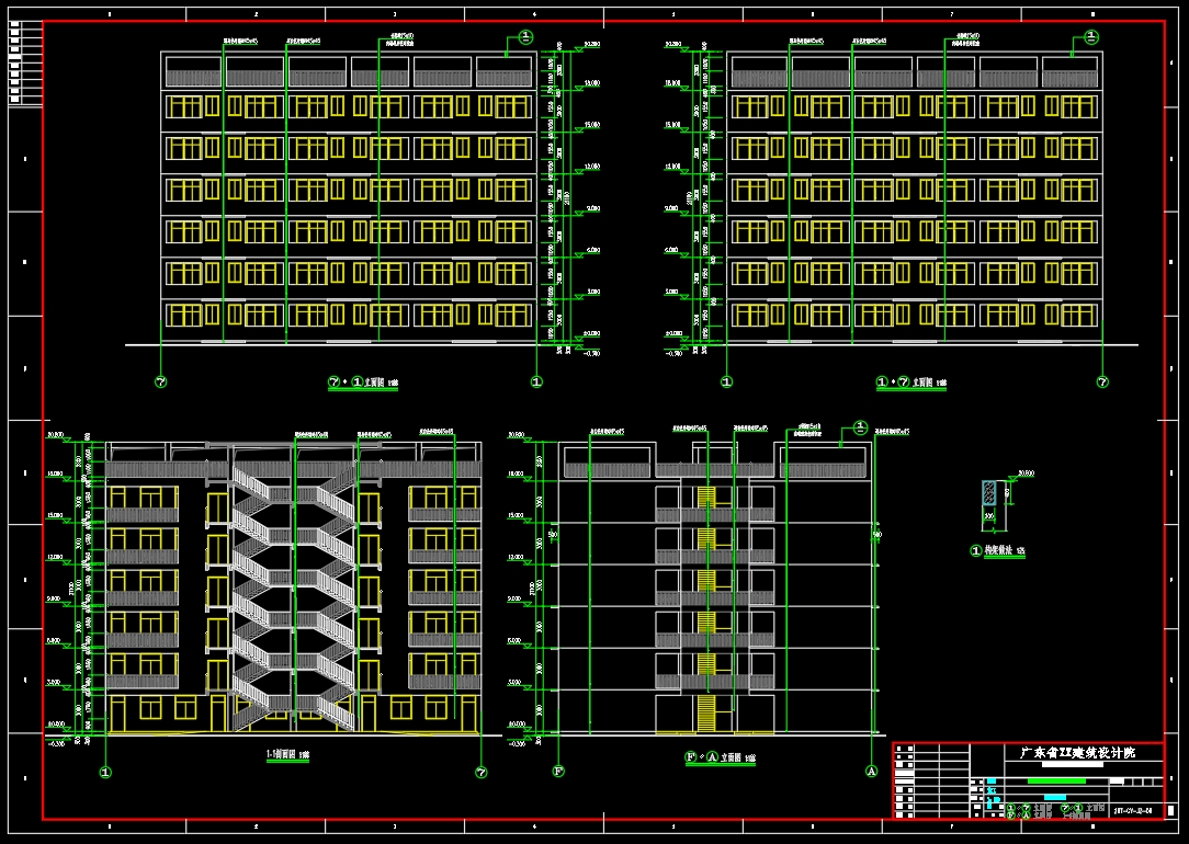 6层3036.25平 茂名XX中学宿舍楼  含建筑及结构图