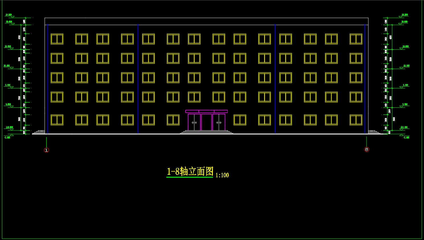 5层4000㎡ 平顶山XX办公楼 含建筑和结构图