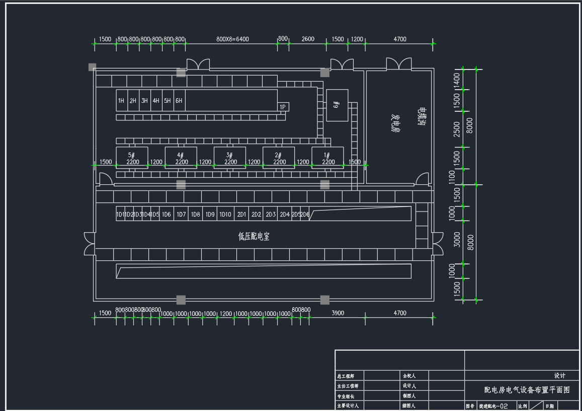 2X1600KVA变压器配电系统图