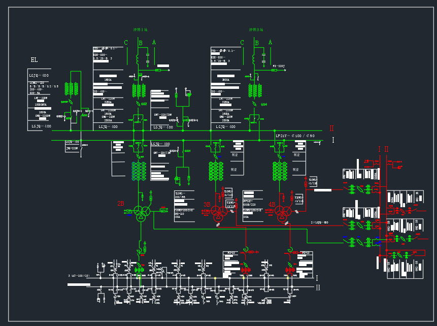 220KV变电站一次结线图