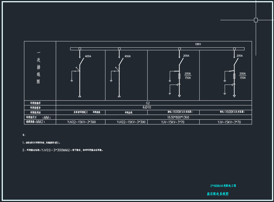 2x1600kVA变配电工程图纸