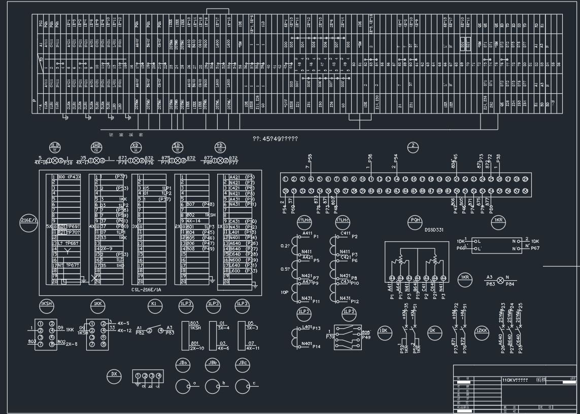 变电站GSL出线柜接线图