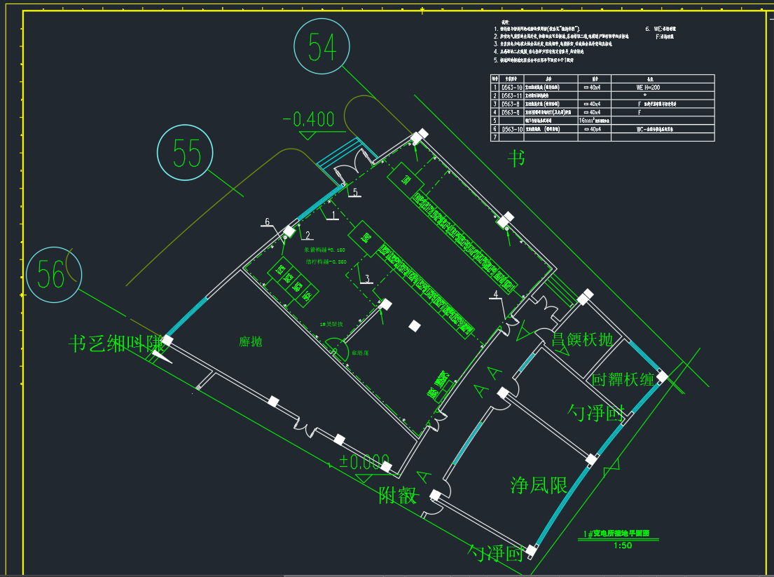 体育场变电所电气平面图
