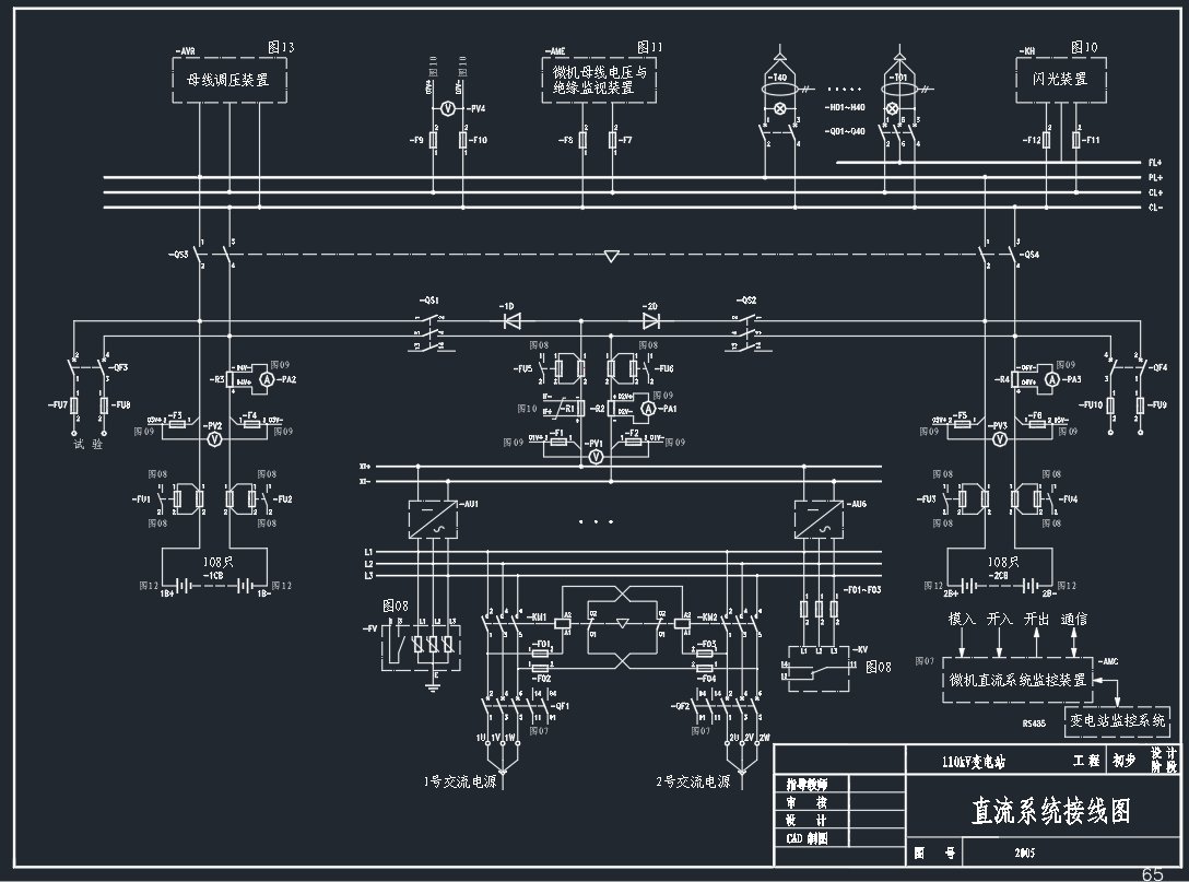 110Kv变电站直流系统接线图