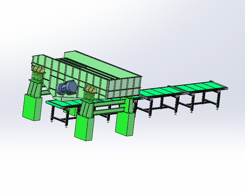 振动落砂运输机SolidWorks三维