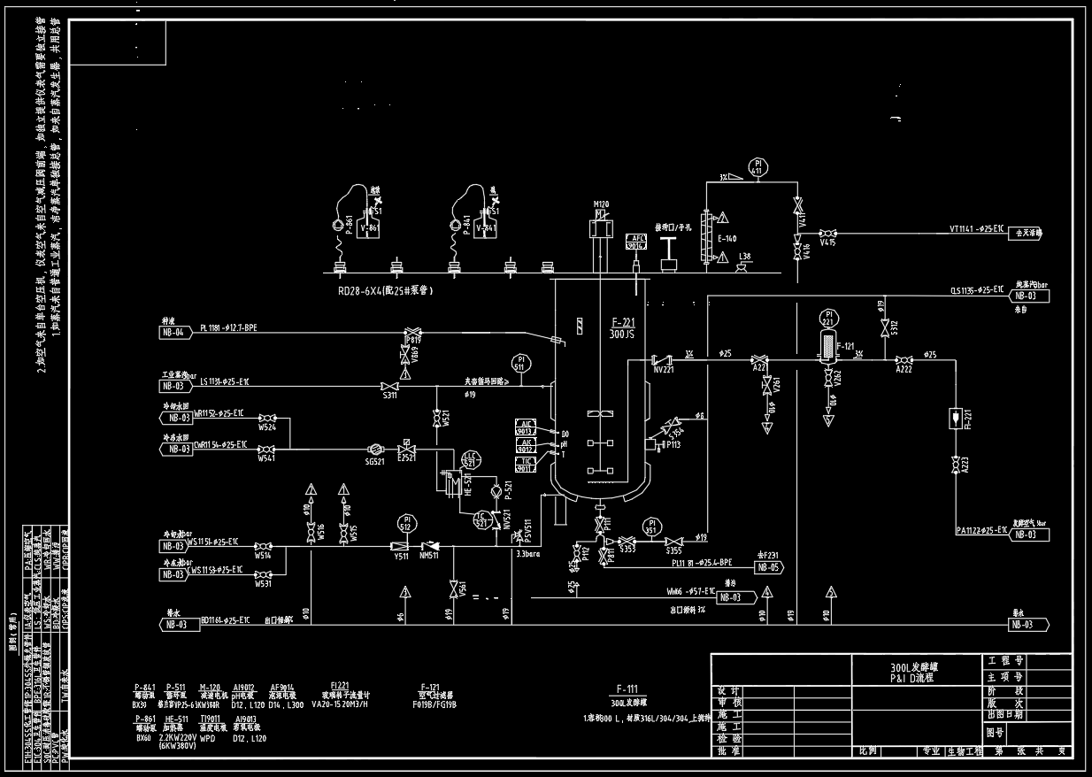 300L发酵罐流程图