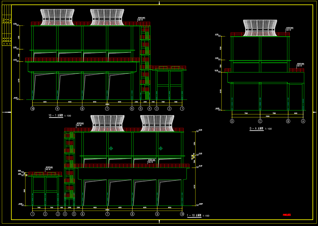 化工厂冷却塔全套CAD图纸