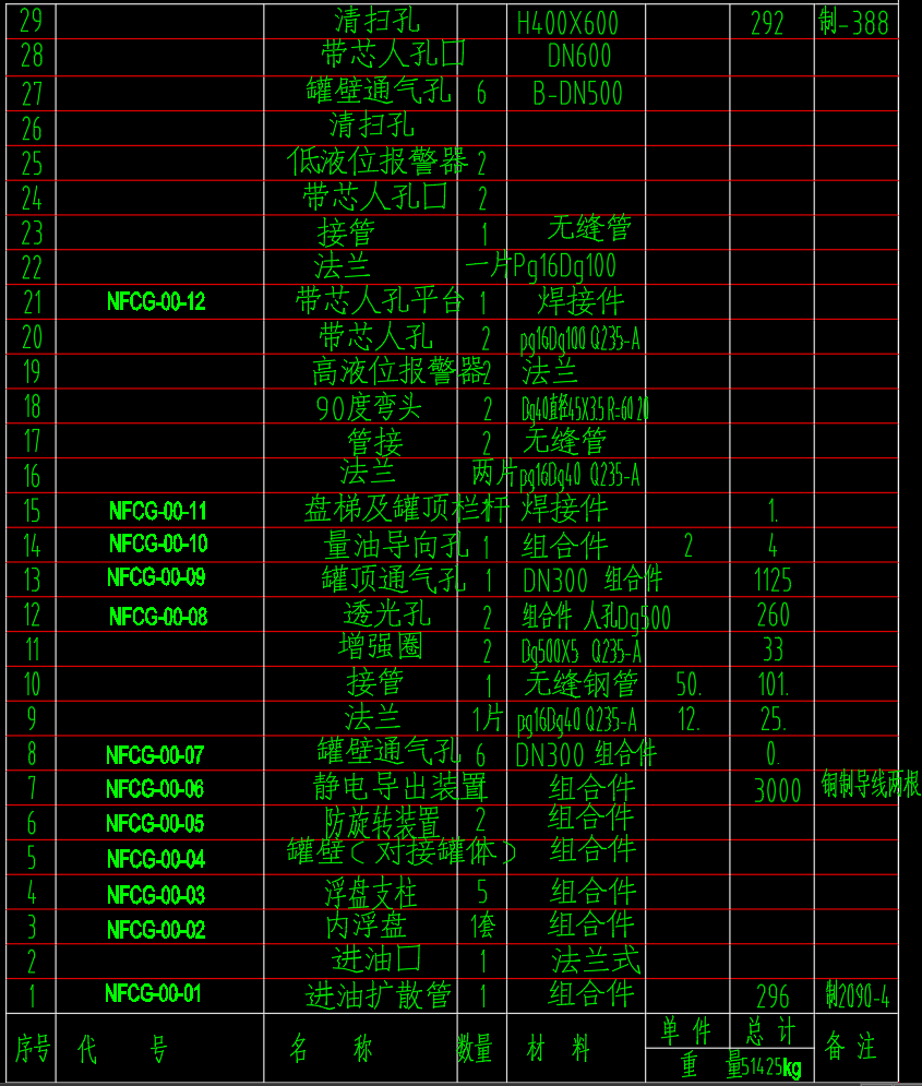 1500立方米内浮頂储罐总图
