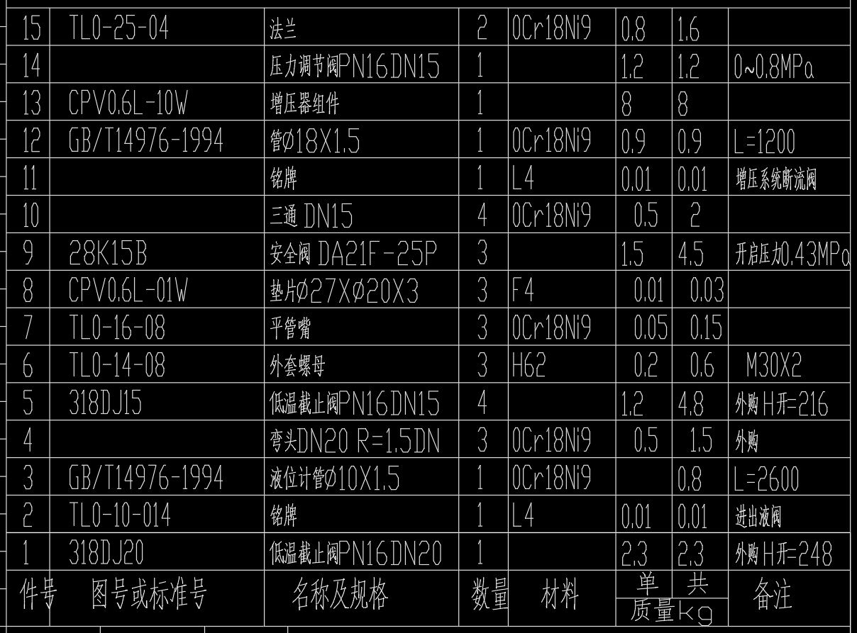600升低温容器图纸CAD